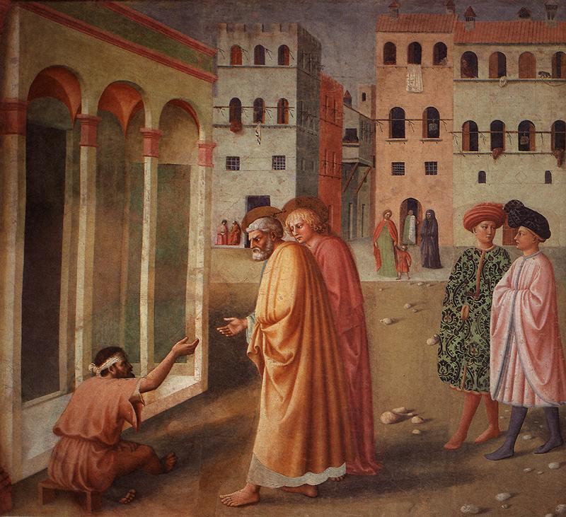 MASOLINO da Panicale Healing of the Cripple and Raising of Tabatha